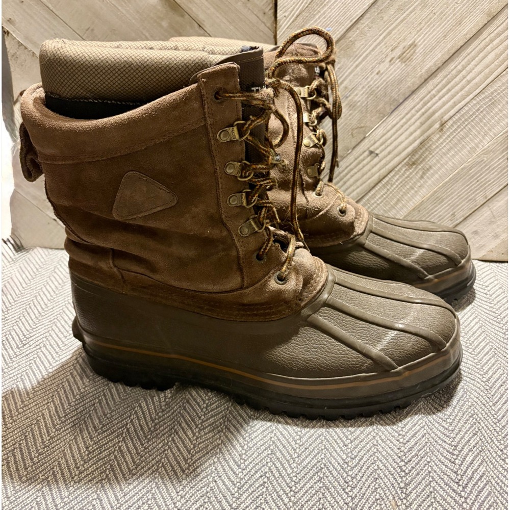 Rocky Mens Thinsulate Thermal Insulated Duck Boots Brown Suede Size 12 Lug Sole‎